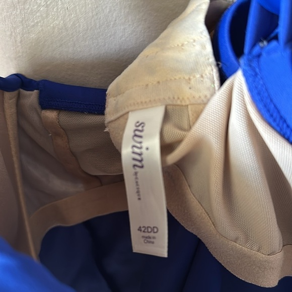 SWIM BY CACIQUE Royal Blue Cris-Cross Back Tankini Top - Picture 5 of 8